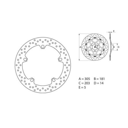 Disque de frein Brembo ORO 68B407D6