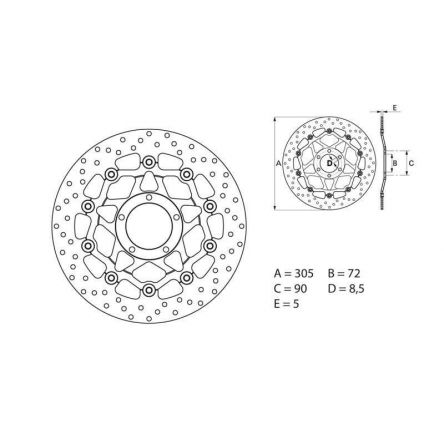 Disque de frein Brembo ORO 78B40845