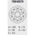 Disque de frein Brembo ORO 78B40878 0