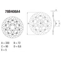 Disque de frein Brembo ORO 78B408A4