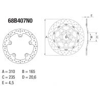 Disque de frein Brembo ORO 68B407N0