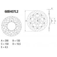 Disque de frein Brembo ORO 68B407L2