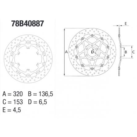 Disque de frein Brembo ORO 78B40887
