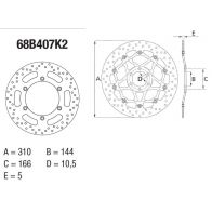 Disque de frein Brembo ORO 68B407K2