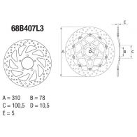 Disque de frein Brembo ORO 68B407L3