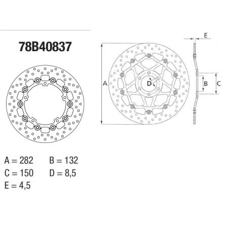 Disque de frein Brembo ORO 78B40837