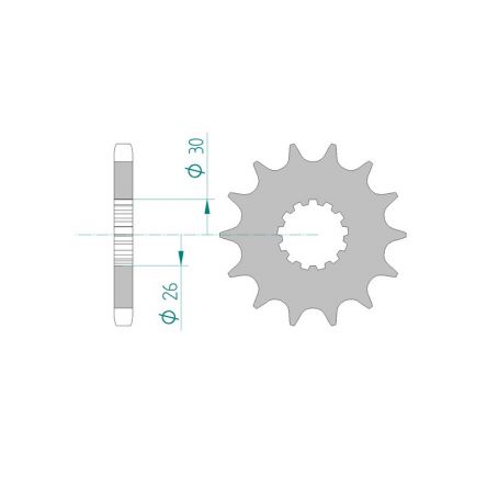 Pignon Afam 530 acier 88800