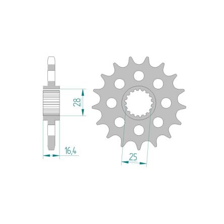 Pignon Afam 525 acier 61800