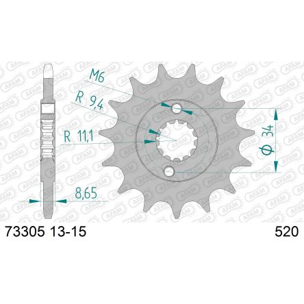 Pignon Afam 520 acier 73305