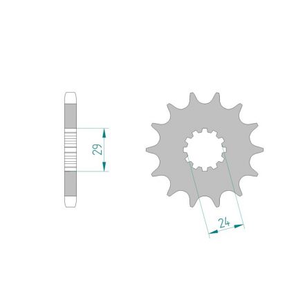 Pignon Afam 530 acier 24601