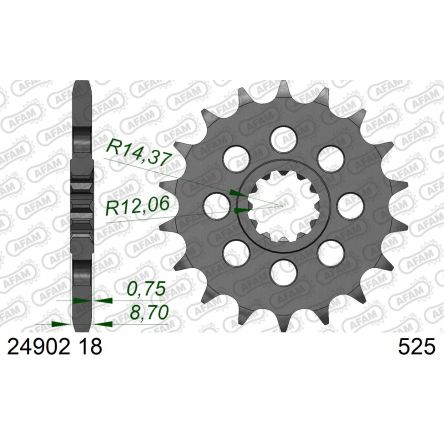Pignon Afam 525 acier 24902