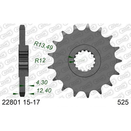 Pignon Afam 525 acier 22801