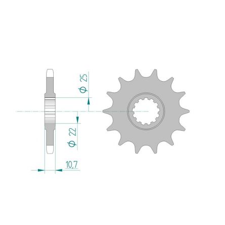 Pignon Afam 525 acier 21606