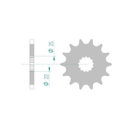 Pignon Afam 525 acier 28401