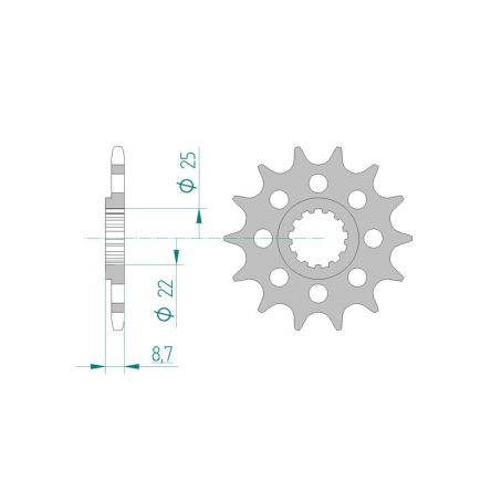 Pignon Afam 520 acier 28402