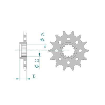 Pignon Afam 520 acier 24509