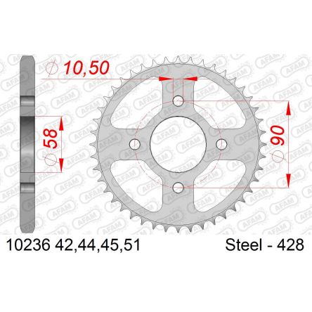 Couronne Afam 428 acier 10236