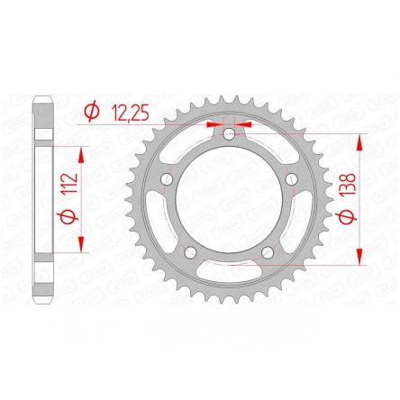 Couronne Afam 530 acier 10508
