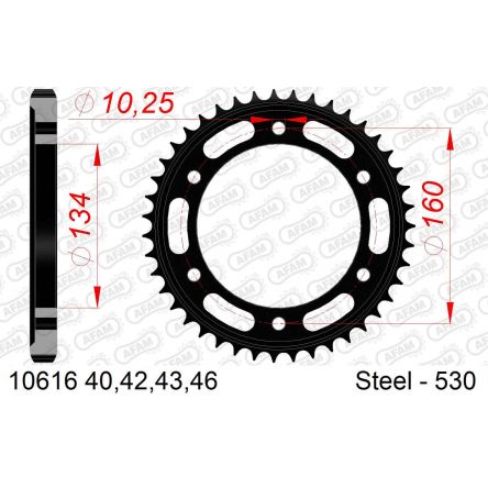 Couronne Afam 530 acier 10616