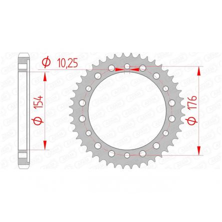 Couronne Afam 530 acier 10801