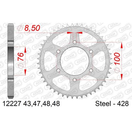 Couronne Afam 428 acier 12227