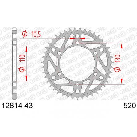 Couronne Afam 520 acier 12814