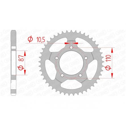 Couronne Afam 525 acier 14404