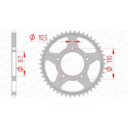 Couronne Afam 520 acier 14405