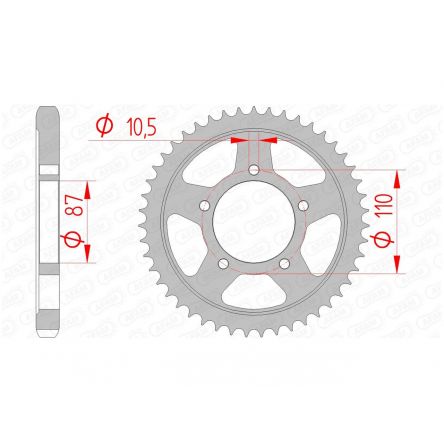 Couronne Afam 530 acier 14601