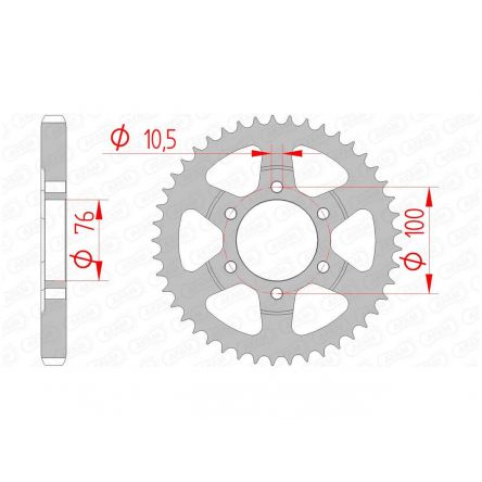 Couronne Afam 530 acier 14902