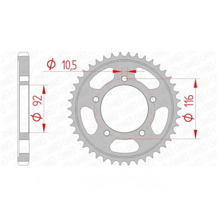 Couronne Afam 530 acier 16900