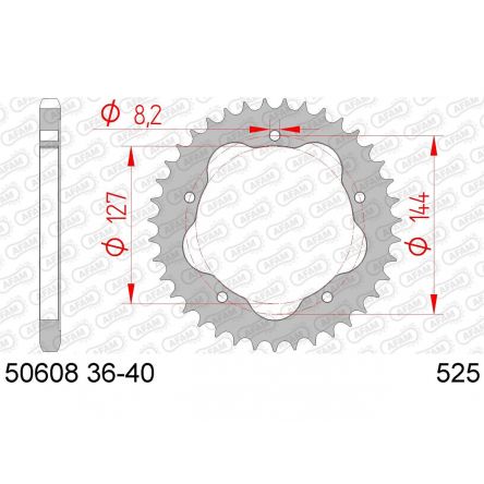 Couronne Afam 525 acier 50608