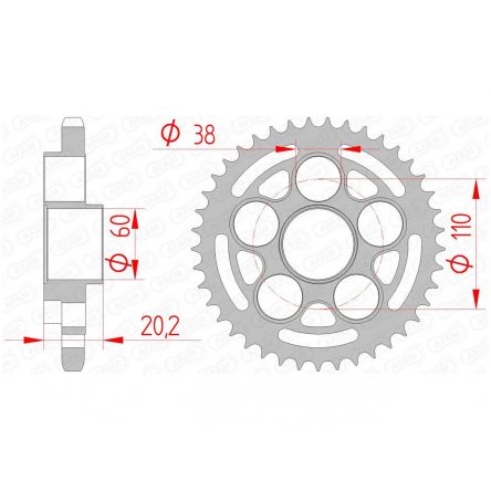 Couronne Afam 525 acier 50800
