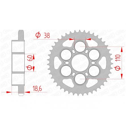 Couronne Afam 525 acier 50801