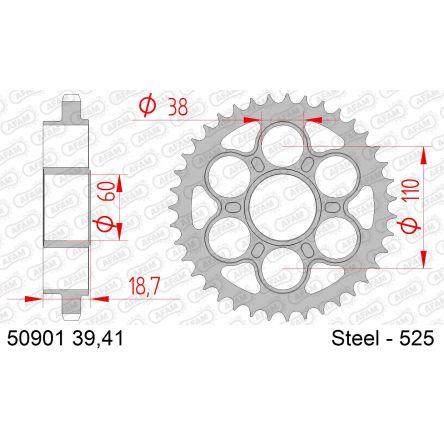 Couronne Afam 525 acier 50901