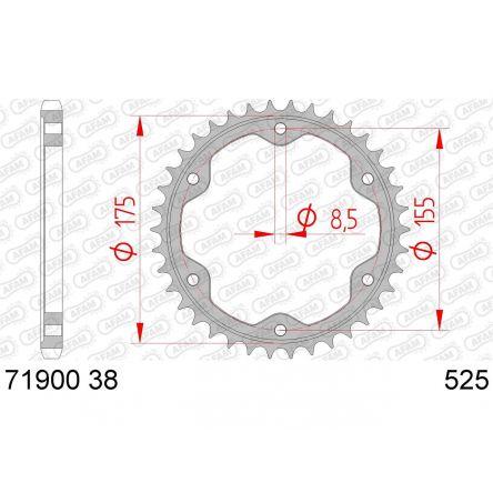 Couronne Afam 525 acier 71900