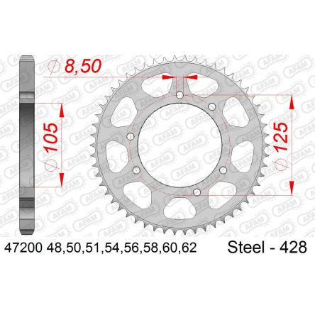 Couronne Afam 428 acier 47200