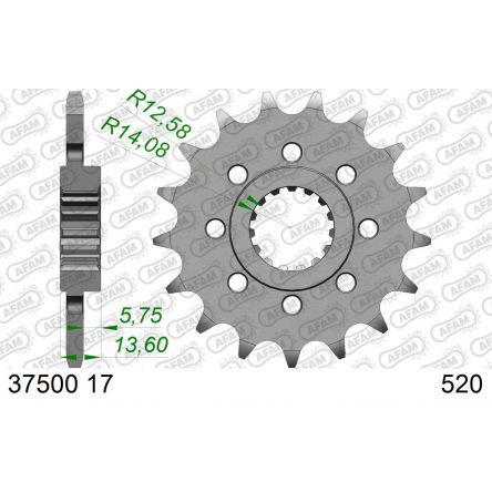 Pignon Afam 520 acier 37500