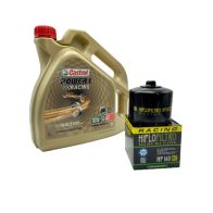 Pack 4L d'huile Castrol Power 1 Ultimate 10W-50 + Filtre a huile Hiflofiltro Racing HF160RC