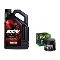 Pack 4L d'huile MOTUL 300V 5W-40 + Filtre a huile HF401 offert