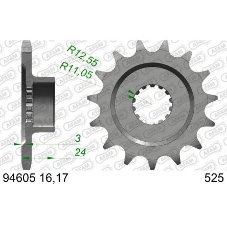 Pignon Afam 525 acier 94605