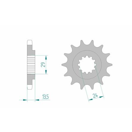 Pignon Afam 530 acier 24900