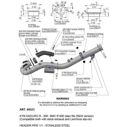 Collecteur Leovince pour KTM 690 Enduro/690 SMC 19-24