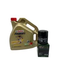 Pack 4L d'huile Castrol Power 1 Ultimate 10W-40 + Filtre a huile HF148 offert