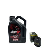 Pack 4L d'huile MOTUL 300V 15W-50 + Filtre a huile Hiflofiltro Racing HF303RC