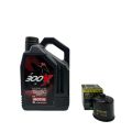 Pack 4L d'huile MOTUL 300V 15W-50 + Filtre a huile Hiflofiltro Racing HF138RC 0