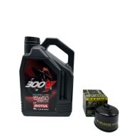 Pack 4L d'huile MOTUL 300V 15W-50 + Filtre a huile Hiflofiltro Racing HF160RC