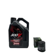 Pack 4L d'huile MOTUL 300V 15W-50 + Filtre a huile HF303 offert