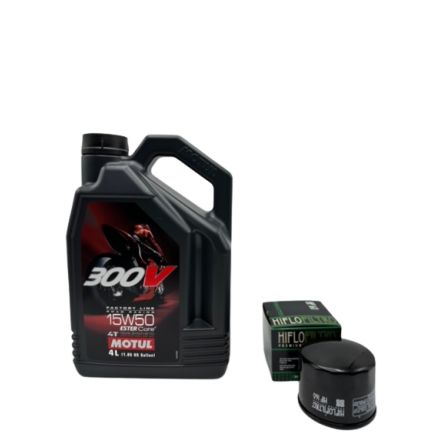 Pack 4L d'huile MOTUL 300V 15W-50 + Filtre a huile HF160 offert