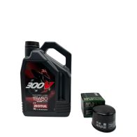Pack 4L d'huile MOTUL 300V 15W-50 + Filtre a huile HF160 offert